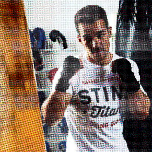 Boxing shot for Graphics for Sting International look book