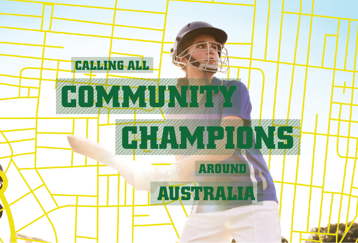 Community Champions poster design 1, Cricket Australia