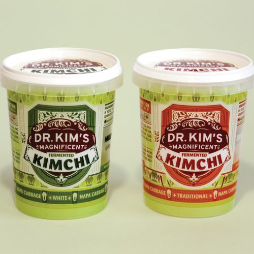 Packaging for Dr Kim's Magnificent kimchi