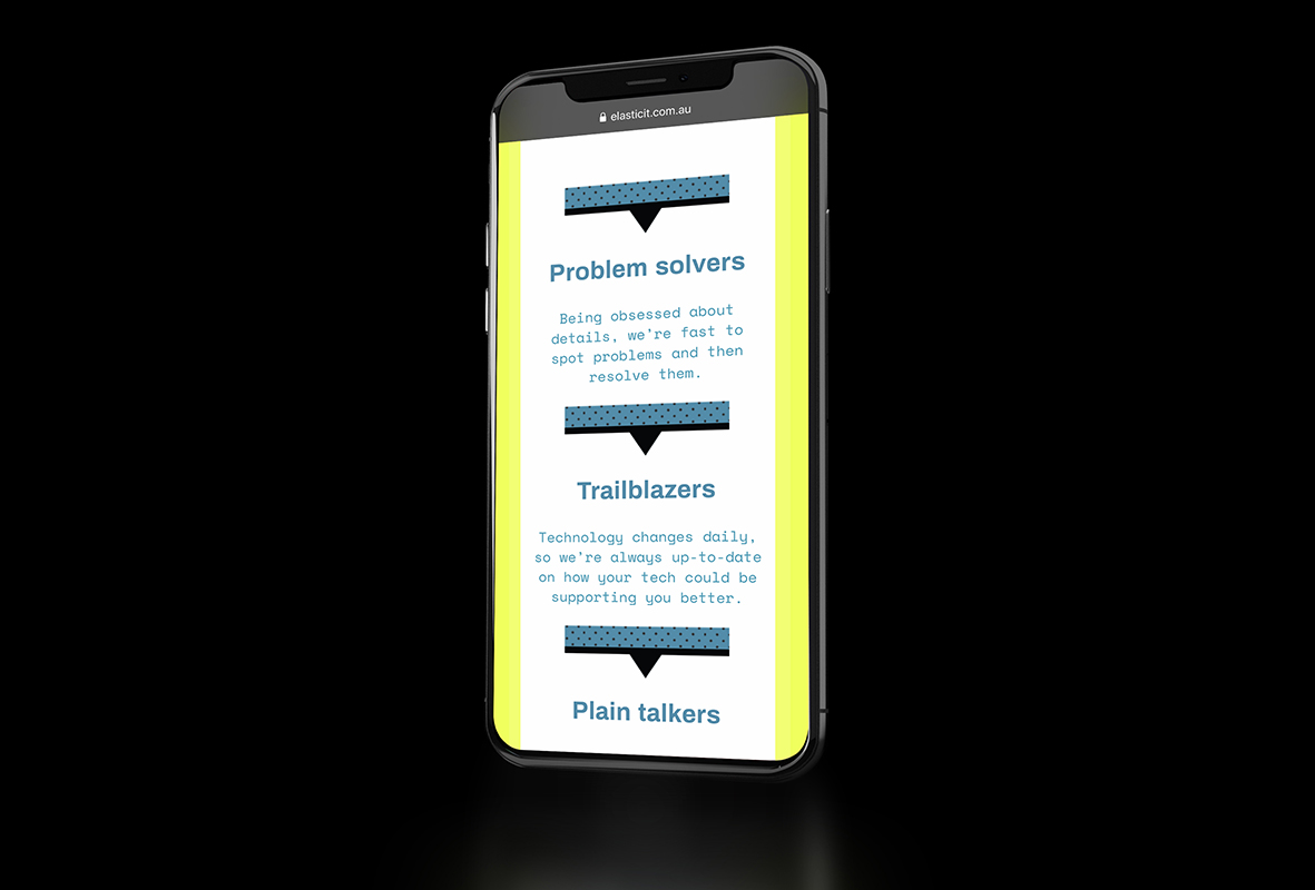 Mobile website for Elastic IT