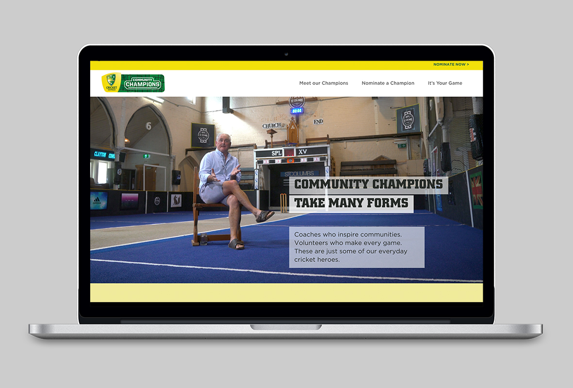 Community Champions desktop website, Cricket Australia