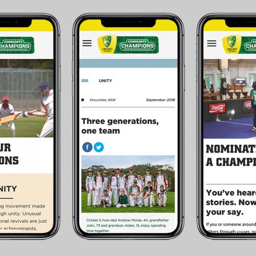 Community Champions mobile website, Cricket Australia