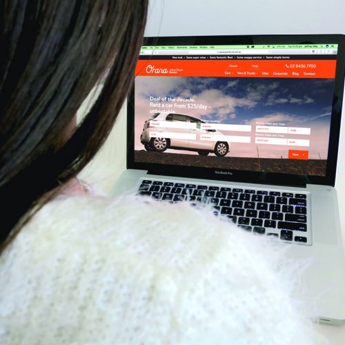 Desktop website for Orana Car & Truck Rentals