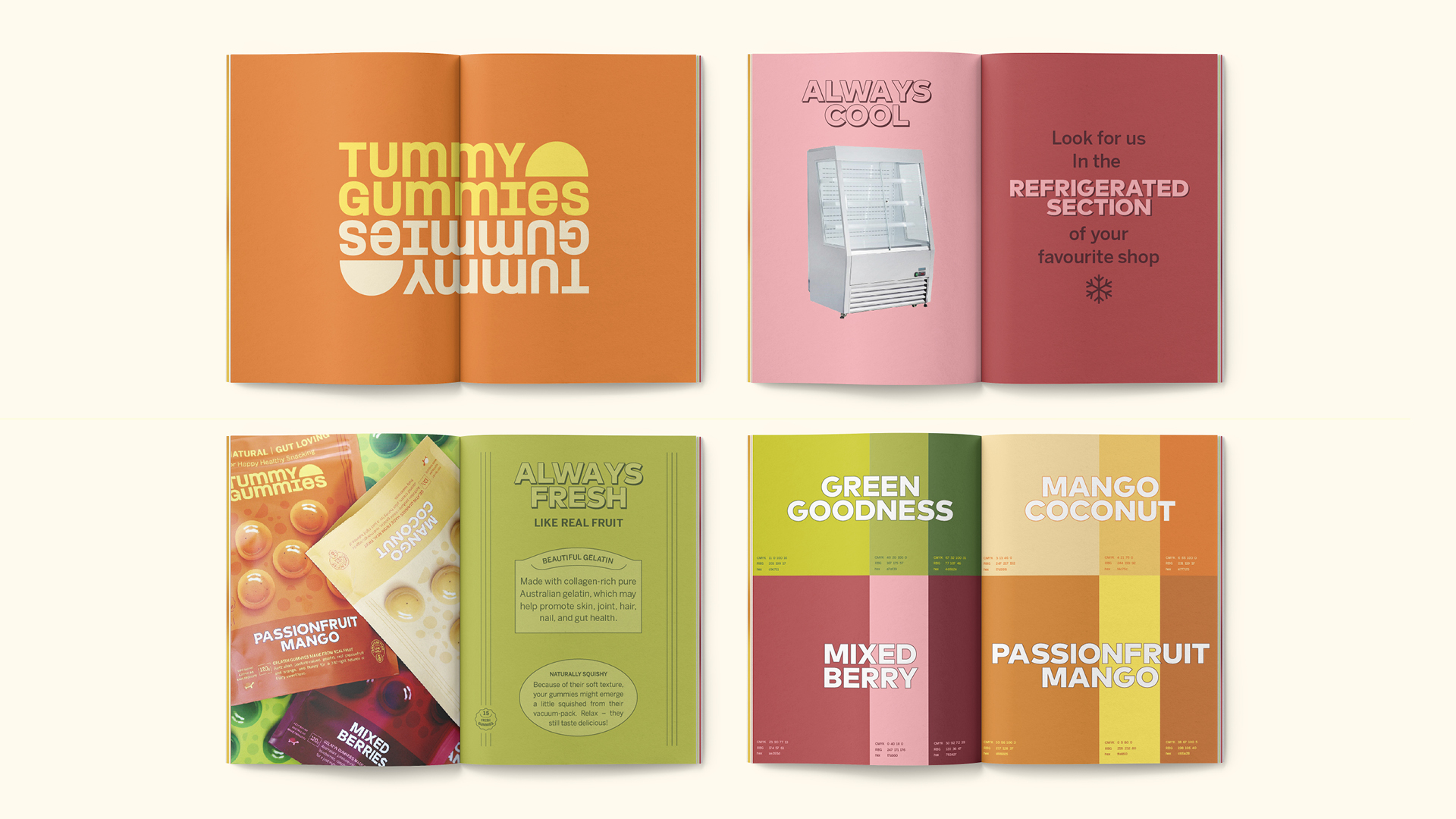 Editorial graphic design for Tummy Gummies